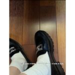 Chanel 8/23_ A musthave silver buckle metal loafers/thick soled single shoes for early autumn, with a lazy design and 100 genuine leather and shiny leather material. - Image 13