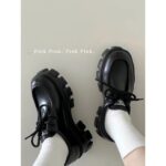 Prada 9.27 23a latest thick soled gear glossy leather thick soled sponge shoes. Show off your long legs and height, with a strong girlish vibe - Image 9