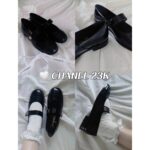 Chanel's "Mary Jane Exclusive Princess" 23k latest model. Self retained shiny cowhide round toe doll single shoe
