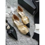 Chanel's own collection  the most beautiful pair of pointed single shoes in 23k. Three dimensional resin camellias embellish the small slope and design, showcasing the leg lengthening artifact - Image 12