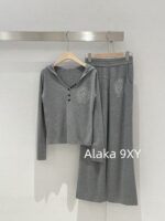 Chrome Hearts Reserved/2022ss Early Autumn New Cruo   Cross hot stamping fashionable sports suit women's hooded sweatshirt casual wide leg pants twopiece set trendy autumn casual lazy suit, this set is still the most practical to wear, giving people a comfortable and free relaxed state! Highlighting the casual and lazy temperament, the printed pattern has many scenes, with some exquisite and unique feelings. The high waisted design enhances the waistline and elongates the leg lines, creating a paper figure effect - Image 7