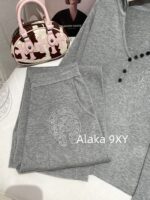 Chrome Hearts Reserved/2022ss Early Autumn New Cruo   Cross hot stamping fashionable sports suit women's hooded sweatshirt casual wide leg pants twopiece set trendy autumn casual lazy suit, this set is still the most practical to wear, giving people a comfortable and free relaxed state! Highlighting the casual and lazy temperament, the printed pattern has many scenes, with some exquisite and unique feelings. The high waisted design enhances the waistline and elongates the leg lines, creating a paper figure effect - Image 23