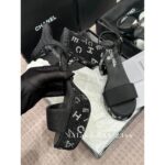 Chanel  24c Spring/Summer New Collection Black Diamond Logo Slope Heel Sandals/Waterproof Platform Thick soled Shoes Gift Box Packaging - Image 7