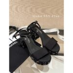 Chanel  24c Spring/Summer New Collection Black Diamond Logo Slope Heel Sandals/Waterproof Platform Thick soled Shoes Gift Box Packaging - Image 11