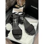 Chanel  24c Spring/Summer New Collection Black Diamond Logo Slope Heel Sandals/Waterproof Platform Thick soled Shoes Gift Box Packaging - Image 13