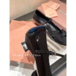 miumiu   The ballet shoes of the little princessHandmade threedimensional bow decoration 2024 SS new patent leather spliced bow single shoe for women. - Image 10