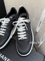 CHANEL High Edition  25C New SeriesHeavy Industry Comic Embroidery Logo Classic Black and White Color blocked Panda Board Shoes/Sports Shoes for Women - Image 8