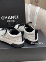CHANEL High Edition  25C New SeriesHeavy Industry Comic Embroidery Logo Classic Black and White Color blocked Panda Board Shoes/Sports Shoes for Women - Image 20
