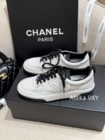 CHANEL High Edition  25C New SeriesHeavy Industry Comic Embroidery Logo Classic Black and White Color blocked Panda Board Shoes/Sports Shoes for Women - Image 21