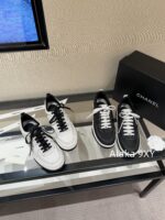 CHANEL High Edition  25C New SeriesHeavy Industry Comic Embroidery Logo Classic Black and White Color blocked Panda Board Shoes/Sports Shoes for Women - Image 22