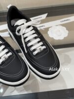 CHANEL High Edition  25C New SeriesHeavy Industry Comic Embroidery Logo Classic Black and White Color blocked Panda Board Shoes/Sports Shoes for Women - Image 26