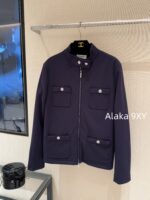 CHANEL 24B Autumn/Winter New Collection  Cotton padded sports and leisure jacket with zipper style stand up collar pocket for women. Highly comfortable and sporty to wear