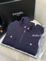 CHANEL 24B Autumn/Winter New Collection  Cotton padded sports and leisure jacket with zipper style stand up collar pocket for women. Highly comfortable and sporty to wear - Image 7
