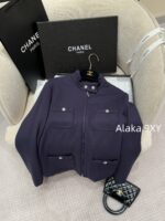CHANEL 24B Autumn/Winter New Collection  Cotton padded sports and leisure jacket with zipper style stand up collar pocket for women. Highly comfortable and sporty to wear - Image 13