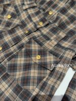 MIUMIU ""American retro campus style outfit ” 2024 Autumn/Winter New Collection Initial Sheer Wool Material   Collar plaid metal button shirt set for women - Image 21