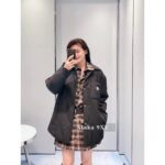 MIUMIU ""American retro campus style outfit ” 2024 Autumn/Winter New Collection Initial Sheer Wool Material   Collar plaid metal button shirt set for women - Image 30