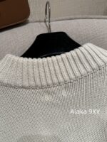 celine   24FW AutumnWinter New Collection Heavy Industry Triumph Men Pocket Logo Knitted Sweater Women's Stand up Collar Cardigan Lazy Wool Sweater Jacket Women - Image 11