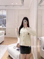 celine   24FW AutumnWinter New Collection Heavy Industry Triumph Men Pocket Logo Knitted Sweater Women's Stand up Collar Cardigan Lazy Wool Sweater Jacket Women - Image 24