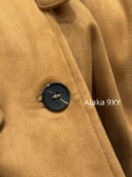 MIUMIU Korean Women's Tall Dress  Autumn and winter new 24 brown suede bathrobe style mid length coat for women. - Image 5