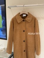 MIUMIU Korean Women's Tall Dress  Autumn and winter new 24 brown suede bathrobe style mid length coat for women. - Image 13
