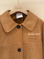 MIUMIU Korean Women's Tall Dress  Autumn and winter new 24 brown suede bathrobe style mid length coat for women. - Image 16