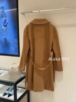 MIUMIU Korean Women's Tall Dress  Autumn and winter new 24 brown suede bathrobe style mid length coat for women. - Image 17