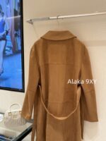MIUMIU Korean Women's Tall Dress  Autumn and winter new 24 brown suede bathrobe style mid length coat for women. - Image 18