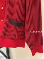 LOUIS VUITTON   24 Autumn/Winter New Collection  Letter Emblem Color blocked Stripe Vneck Pearl Button Knitted Sweater Fashion Cardigan Sweater Unisex Loose fit - Image 13