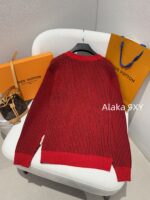 LOUIS VUITTON   24 Autumn/Winter New Collection  Letter Emblem Color blocked Stripe Vneck Pearl Button Knitted Sweater Fashion Cardigan Sweater Unisex Loose fit - Image 16