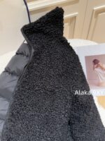 Moncler   24 Autumn/Winter New Collection Plush Lamb Hair Teddy High Collar Jacket Down Jacket. 90 National Standard White Duck Velvet Material - Image 11