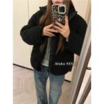 Moncler   24 Autumn/Winter New Collection Plush Lamb Hair Teddy High Collar Jacket Down Jacket. 90 National Standard White Duck Velvet Material - Image 14