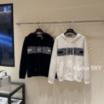 DIORD  2024 Early Autumn New Collection   100 wool material hooded jacquard letter logo zipper jacket for women.