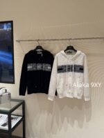DIORD  2024 Early Autumn New Collection   100 wool material hooded jacquard letter logo zipper jacket for women.