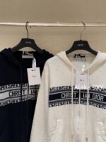 DIORD  2024 Early Autumn New Collection   100 wool material hooded jacquard letter logo zipper jacket for women. - Image 14