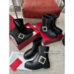Roger Vivier High Quality Rv   2024 early autumn new series classic shoe type thick sole slimming leg length leather motorcycle boots