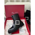 Roger Vivier High Quality Rv   2024 early autumn new series classic shoe type thick sole slimming leg length leather motorcycle boots - Image 4