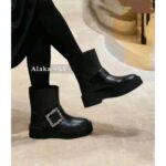 Roger Vivier High Quality Rv   2024 early autumn new series classic shoe type thick sole slimming leg length leather motorcycle boots - Image 8