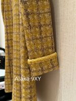 Chanel   2024a autumn and winter new highend custom handmade workshop series  imported yellow camellia coarse woolen yarn woven dress jacket for women. 100 silk lining - Image 29