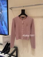 Yves Saint Laurent Y  2024 Autumn/Winter New Collection  Starry Sky Sparkling Heavy Industry Hot Diamond Long Sleeve Round Neck Knitted Cardigan Women's Lazy Style Single breasted Sweater Coat - Image 8