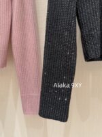 Yves Saint Laurent Y  2024 Autumn/Winter New Collection  Starry Sky Sparkling Heavy Industry Hot Diamond Long Sleeve Round Neck Knitted Cardigan Women's Lazy Style Single breasted Sweater Coat - Image 9