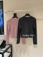 Yves Saint Laurent Y  2024 Autumn/Winter New Collection  Starry Sky Sparkling Heavy Industry Hot Diamond Long Sleeve Round Neck Knitted Cardigan Women's Lazy Style Single breasted Sweater Coat - Image 10