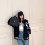 CELINE American casual sportswear outfit  classic  Letter logo hooded zipper design, color blocked embroidery jacquard knitted wool cardigan jacket. Same gender design
