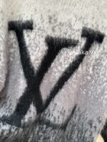 LOUIS VUITTON  2024 Autumn/Winter New Collection Premium Signature Letter Jacquard Logo Grey Series Hooded Mohair Sweater. Unisex loose fit large size - Image 9