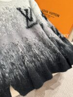 LOUIS VUITTON  2024 Autumn/Winter New Collection Premium Signature Letter Jacquard Logo Grey Series Hooded Mohair Sweater. Unisex loose fit large size - Image 17