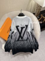 LOUIS VUITTON  2024 Autumn/Winter New Collection Premium Signature Letter Jacquard Logo Grey Series Hooded Mohair Sweater. Unisex loose fit large size - Image 19