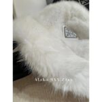 PRADA  European and American socialite internet celebrity blogger must collect winter atmosphere artifact inverted triangle  Logo badge, artificial environmentally friendly fur fisherman hat - Image 6