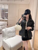 MIUMIU Warm, Handsome, and Fashionable24 Autumn/Winter New Collection Printed Letter Logo Stand Collar Windproof Bread Down Jacket for Women. National standard 90 white goose down - Image 8