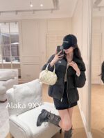 MIUMIU Warm, Handsome, and Fashionable24 Autumn/Winter New Collection Printed Letter Logo Stand Collar Windproof Bread Down Jacket for Women. National standard 90 white goose down - Image 9