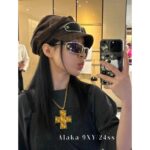 Chanel Y2k stylefuturistic 24 CoCo Neige series rhinestone curved sunglasses for women   Handsome and versatile, unbeatable, showing off a small face. Gift box packaging - Image 14