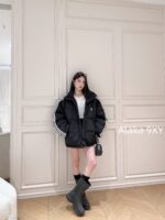 balenciaga  BB Classic Collection2024 Autumn/Winter New Collection Three Bar Bread Cotton Jacket/Men's and Women's Loose fit - Image 8